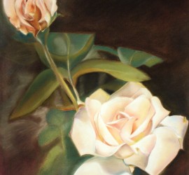 Pastel painting of a rose